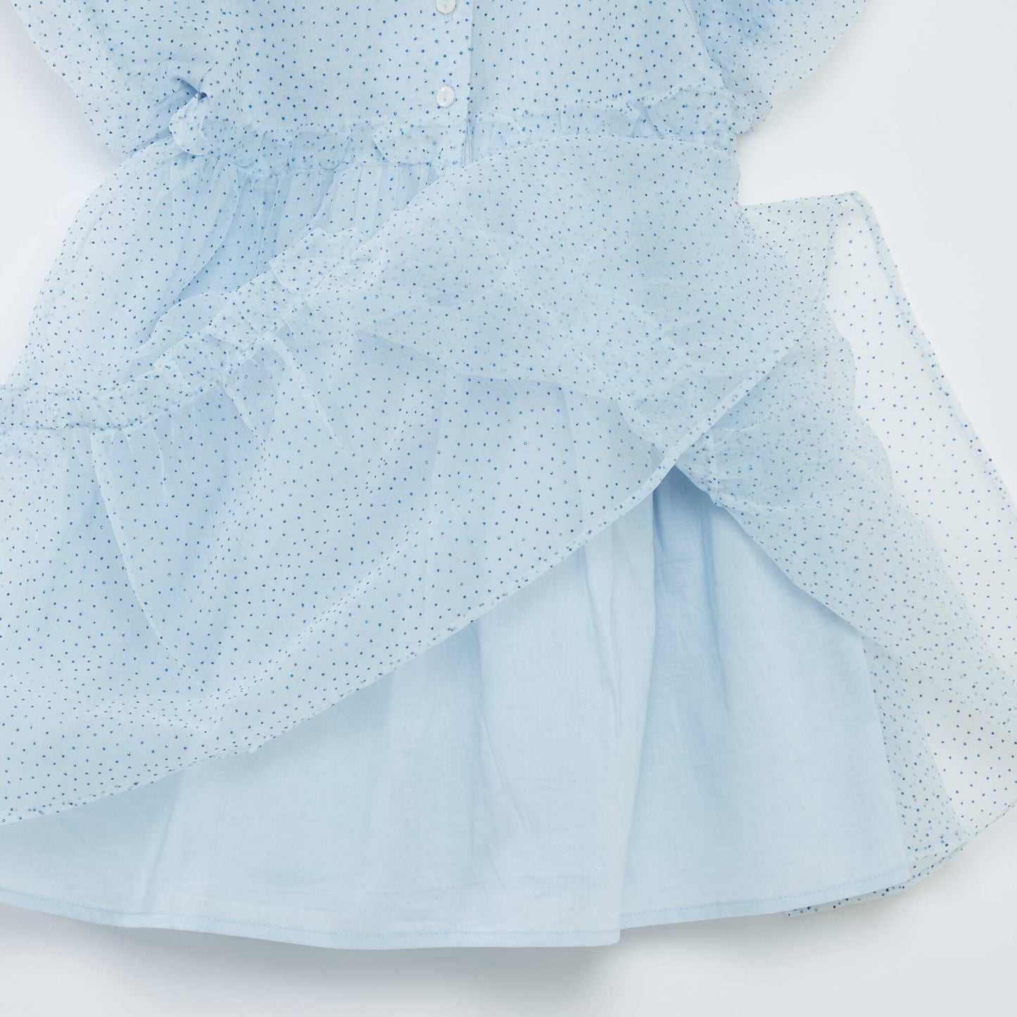 Ruffled tulle party dress BLUE