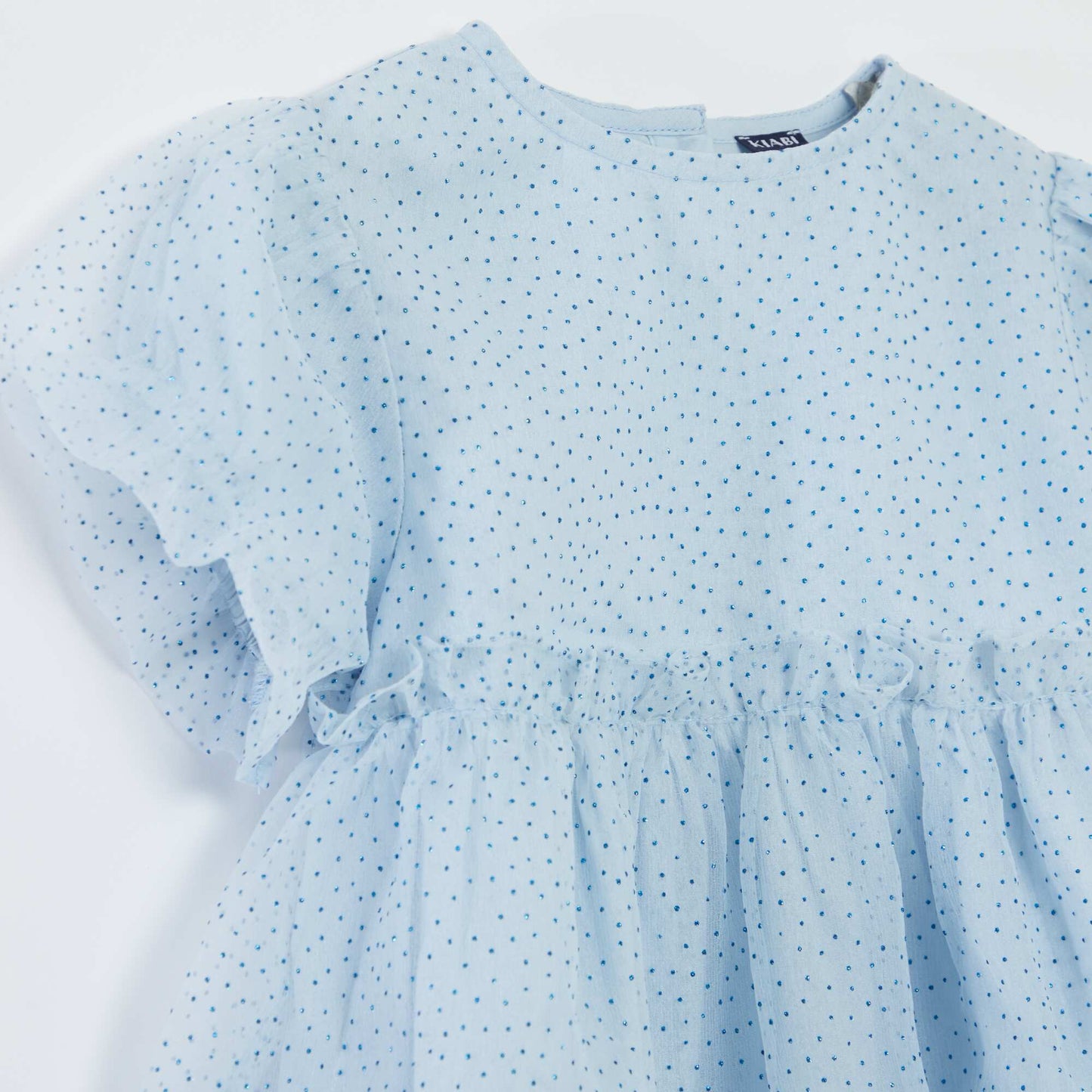 Ruffled tulle party dress BLUE