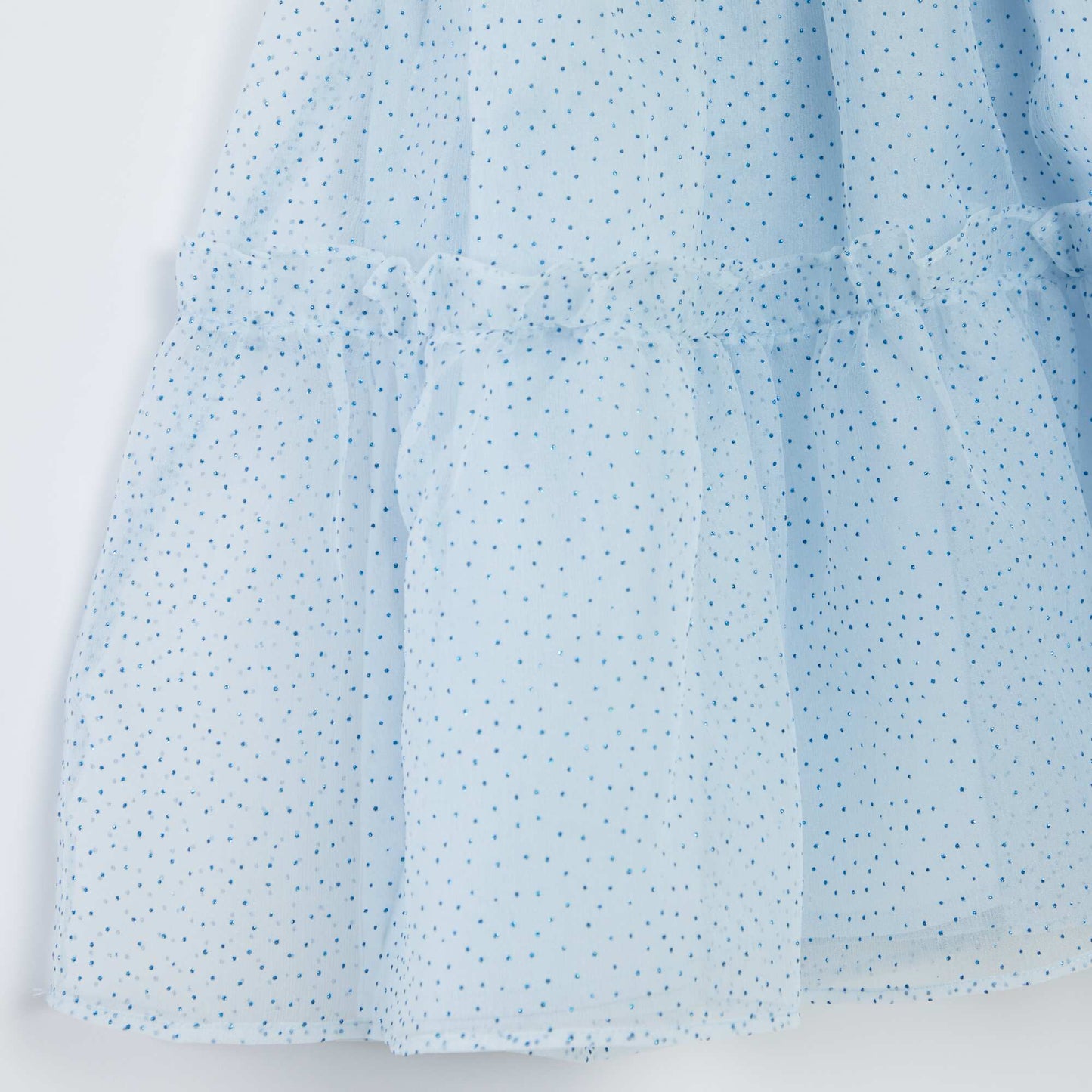 Ruffled tulle party dress BLUE