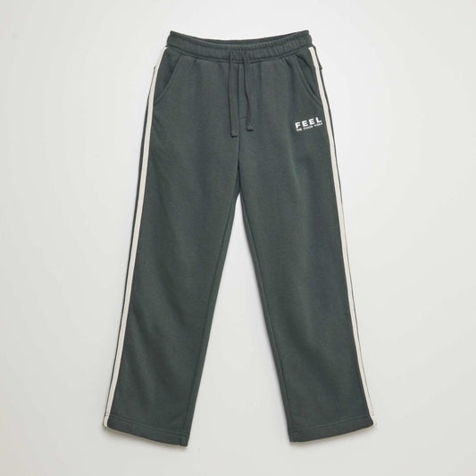 Wide-leg joggers with contrasting stripes GREEN