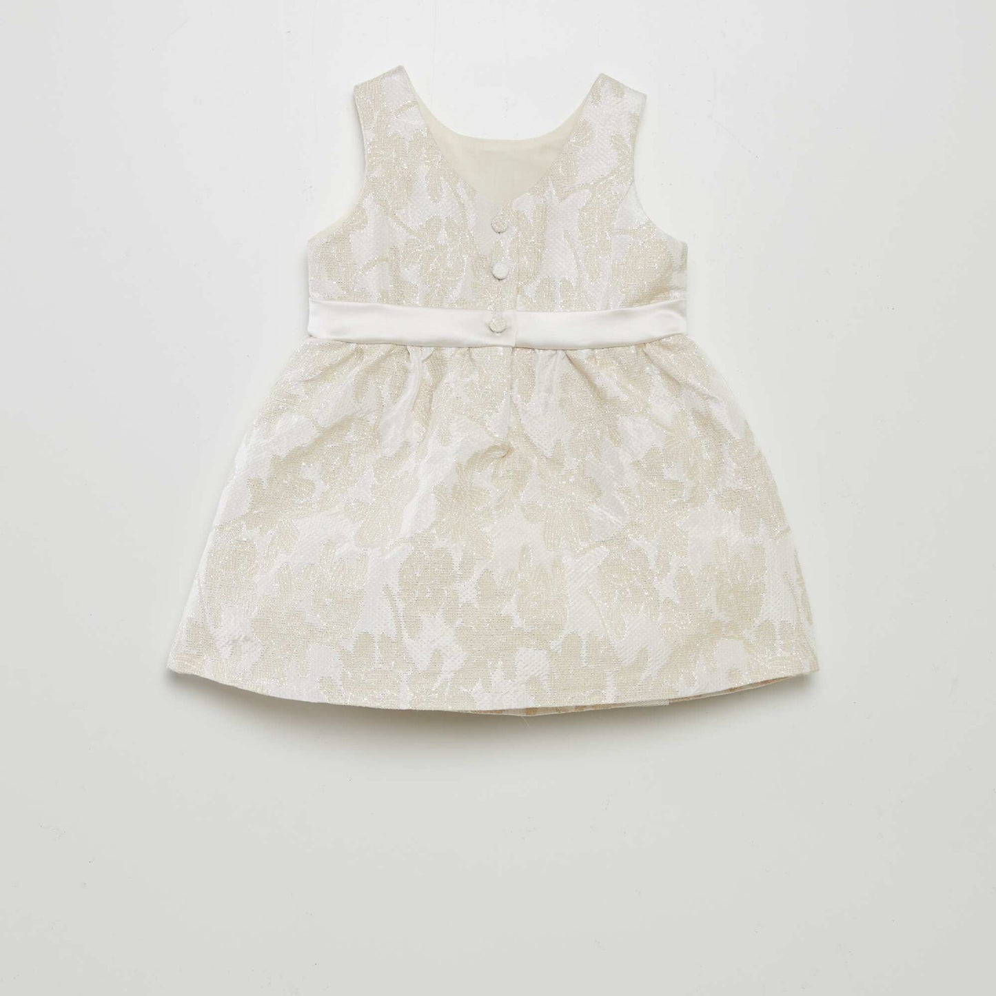 Glitter jacquard party dress WHITE