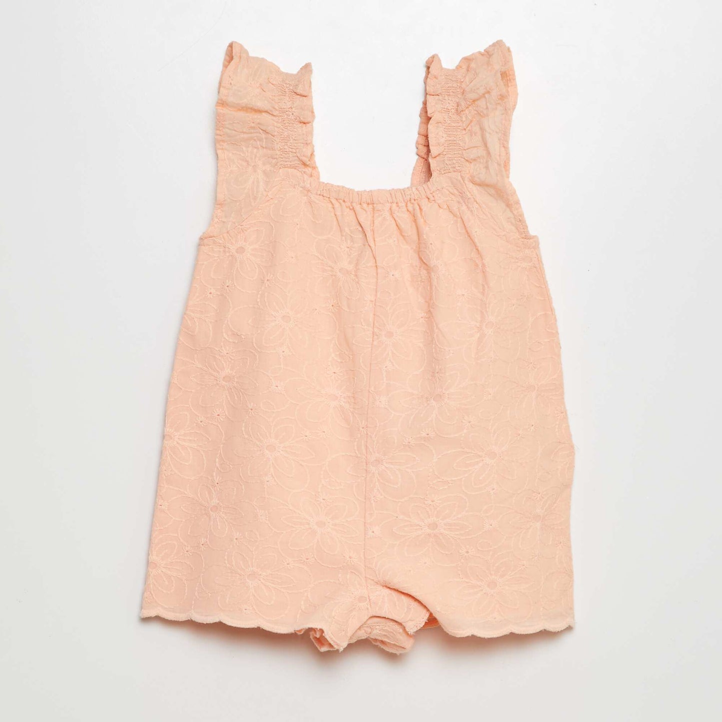 Short embroidered playsuit + headband ORANGE