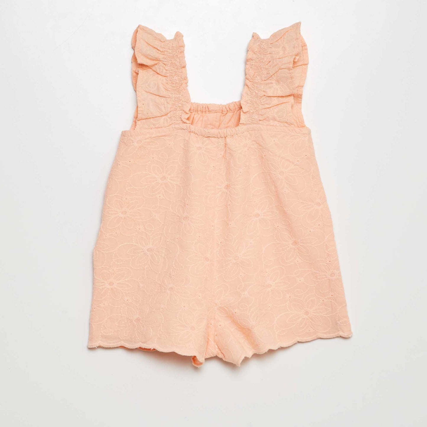 Short embroidered playsuit + headband ORANGE