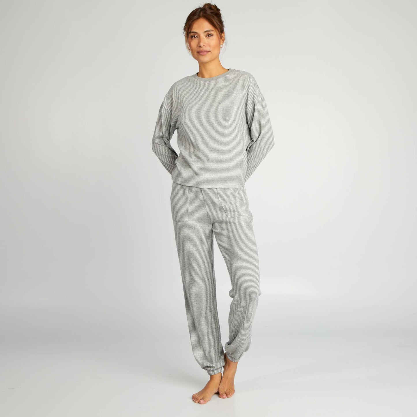 T-shirt and trousers pyjama set - 2-piece set GREY