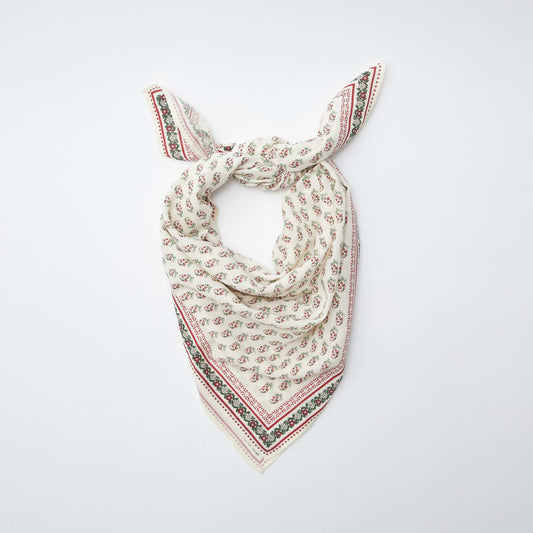 Large printed scarf WHITE