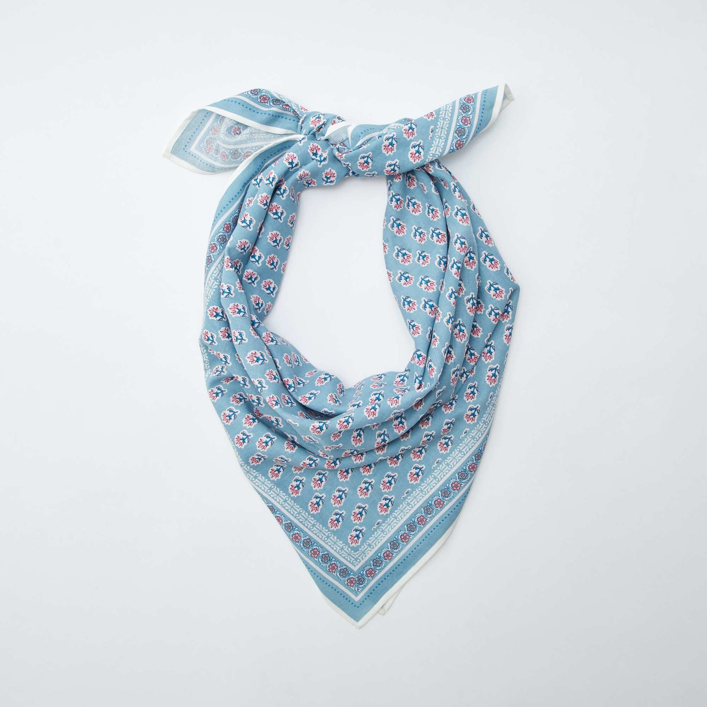 Large printed scarf BLUE