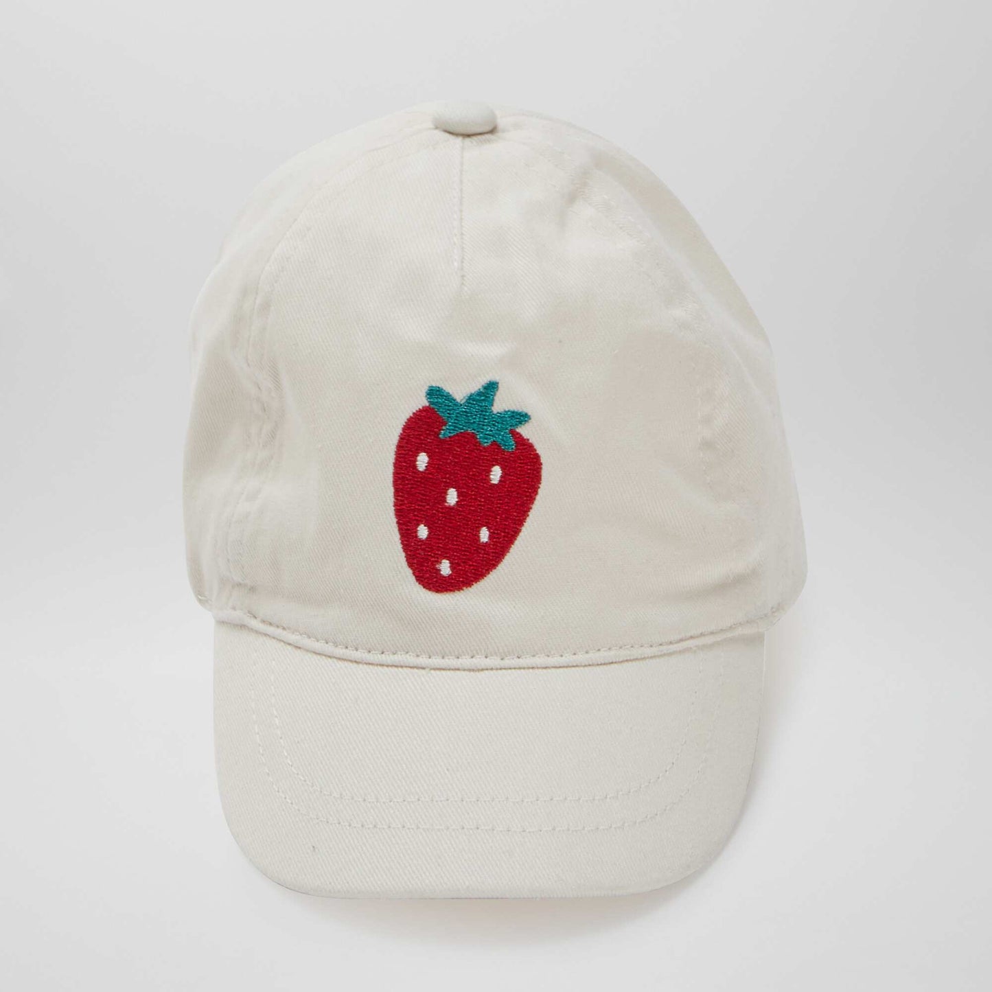 Cap with embroidery strawberries WHITE