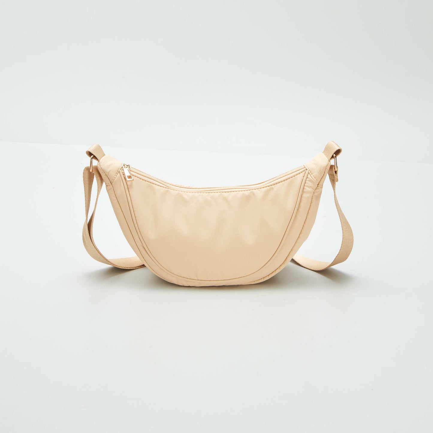 Nylon half-moon bag WHITE