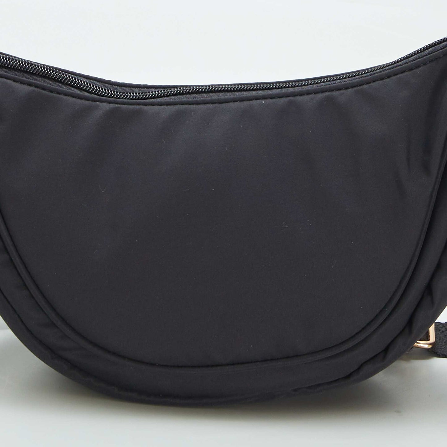 Nylon half-moon bag BLACK