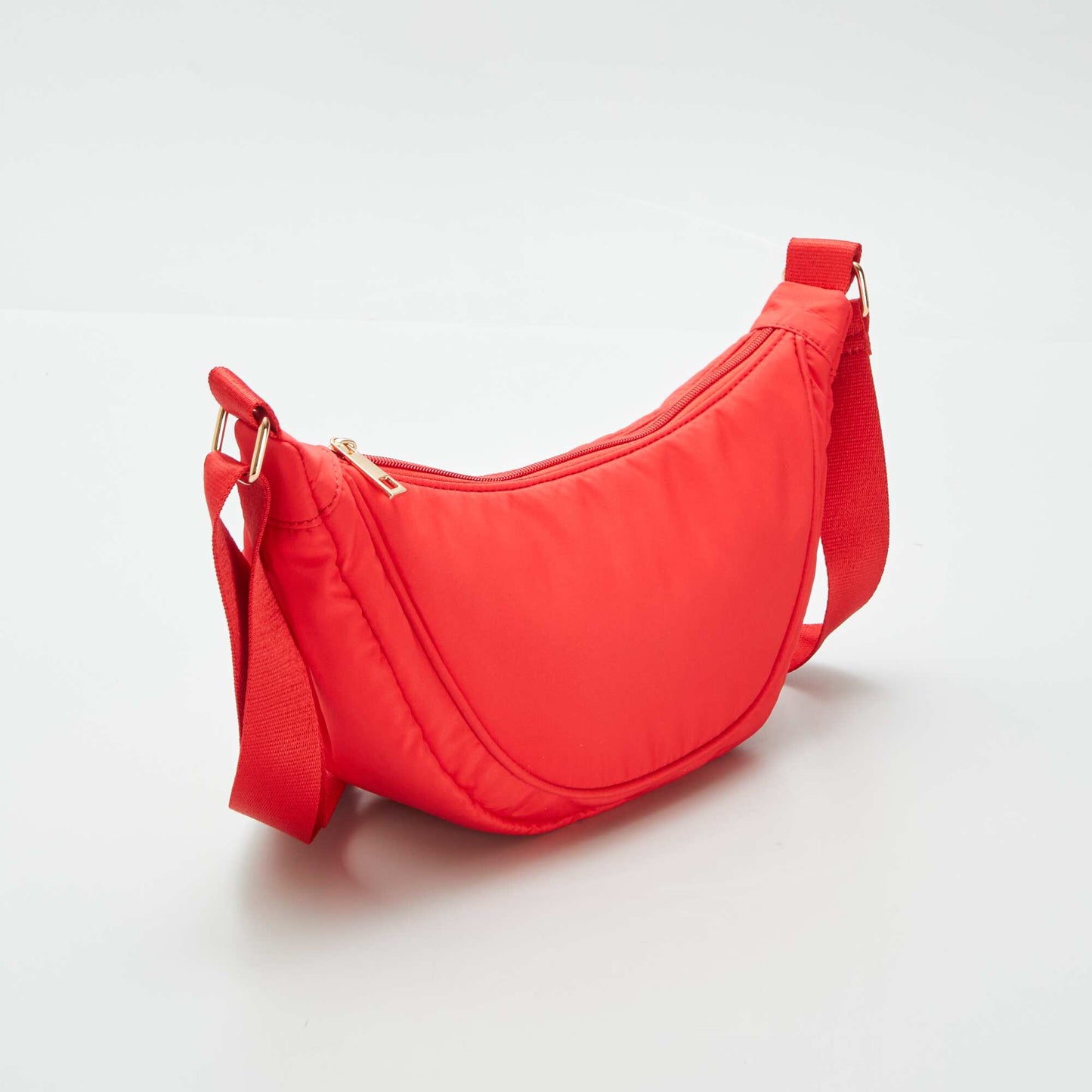 Nylon half-moon bag red