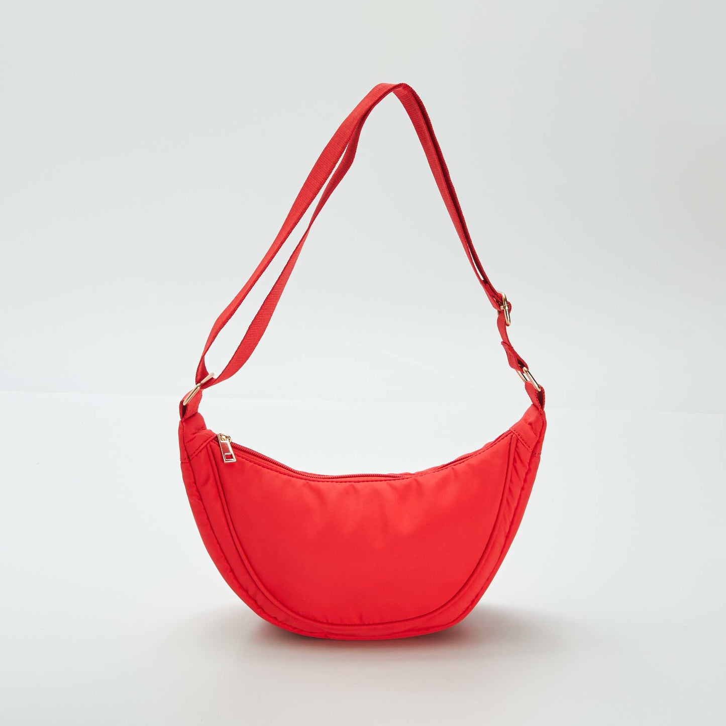 Nylon half-moon bag red