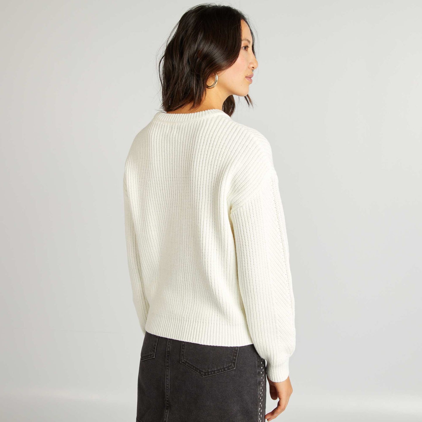 Chunky knit sweater WHITE