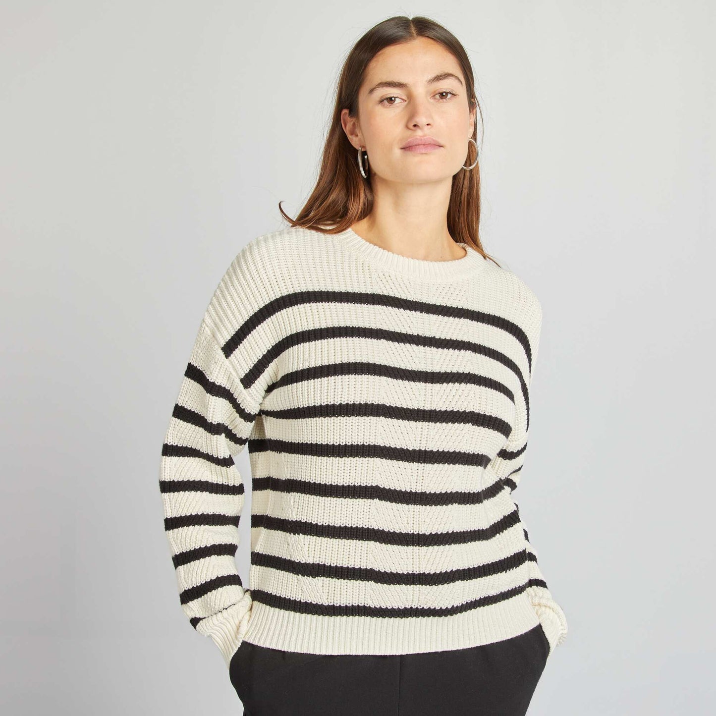 Chunky knit sweater WHITE