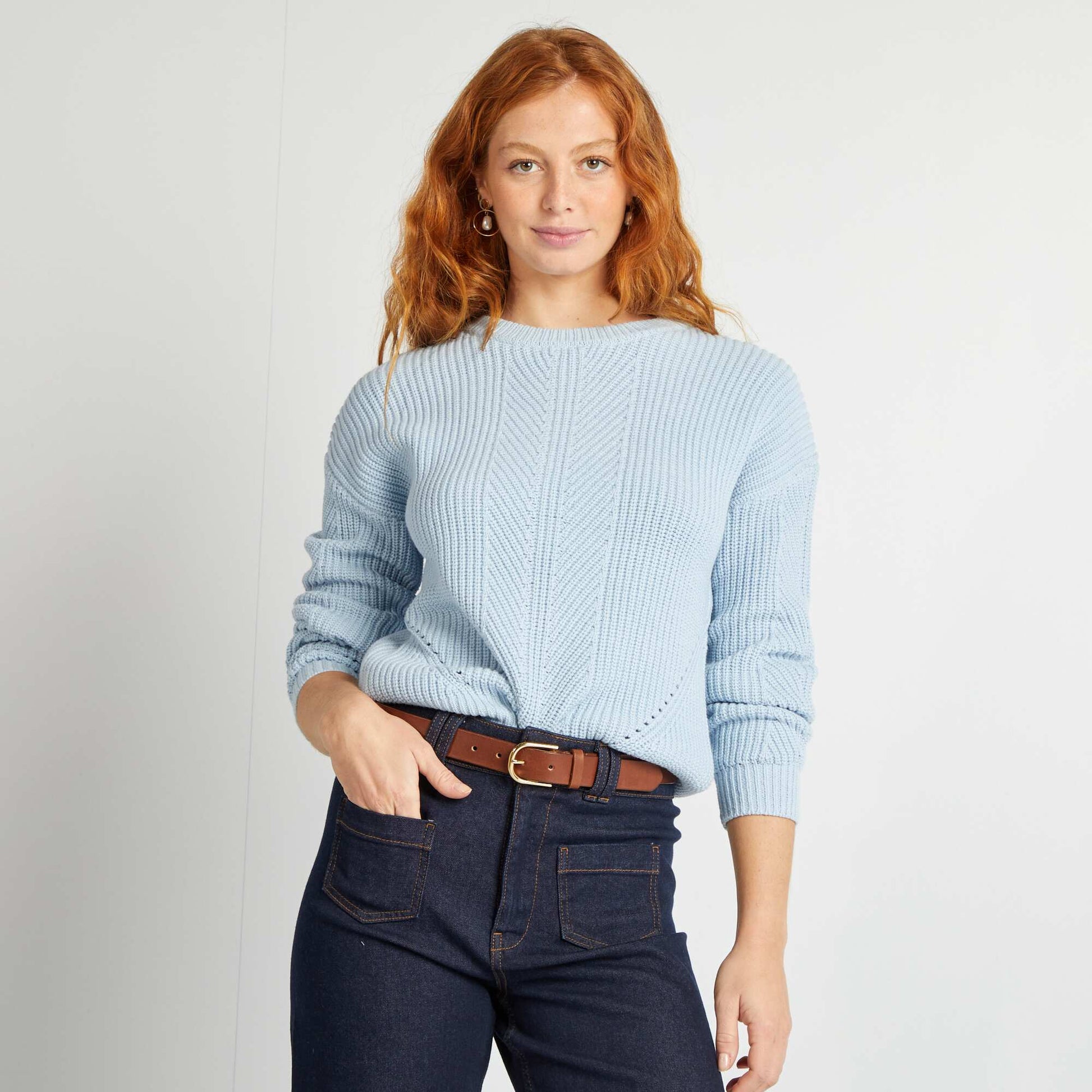 Chunky knit sweater BLUE