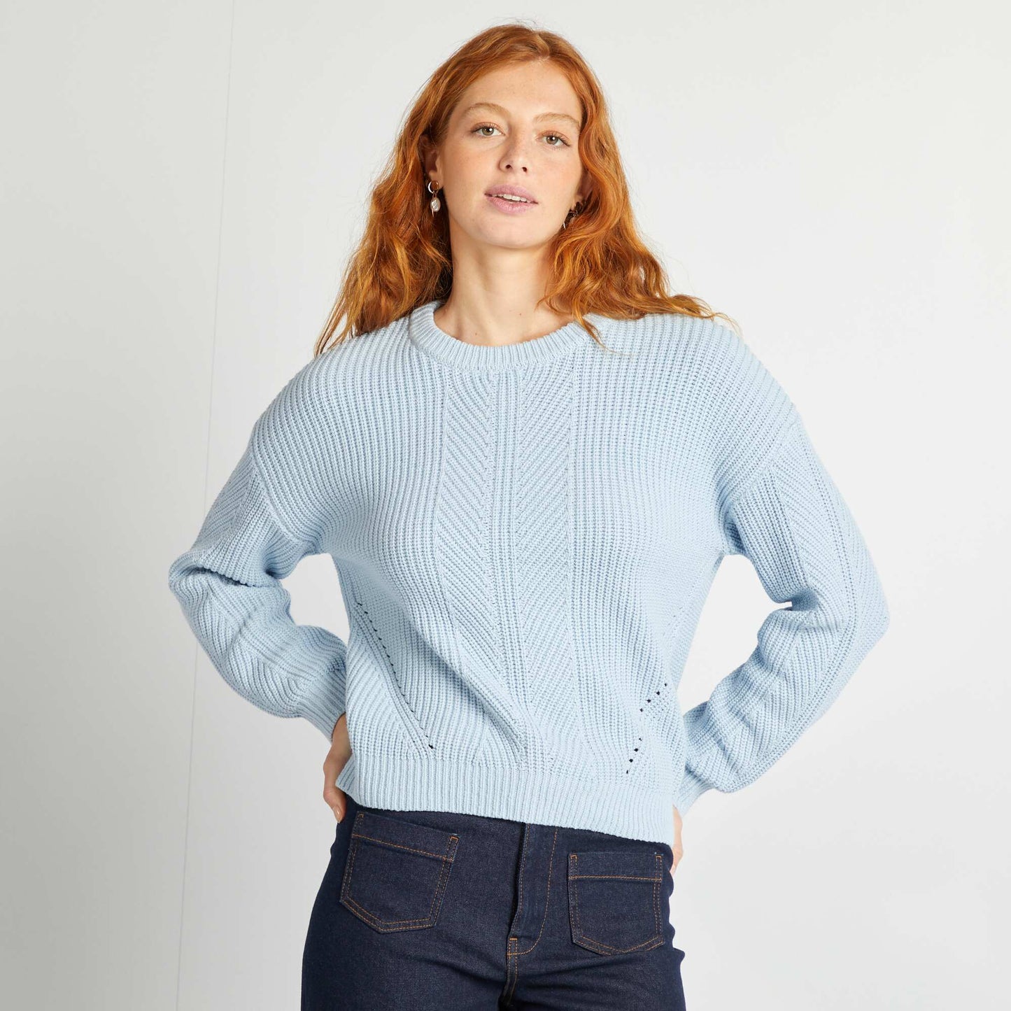 Chunky knit sweater BLUE