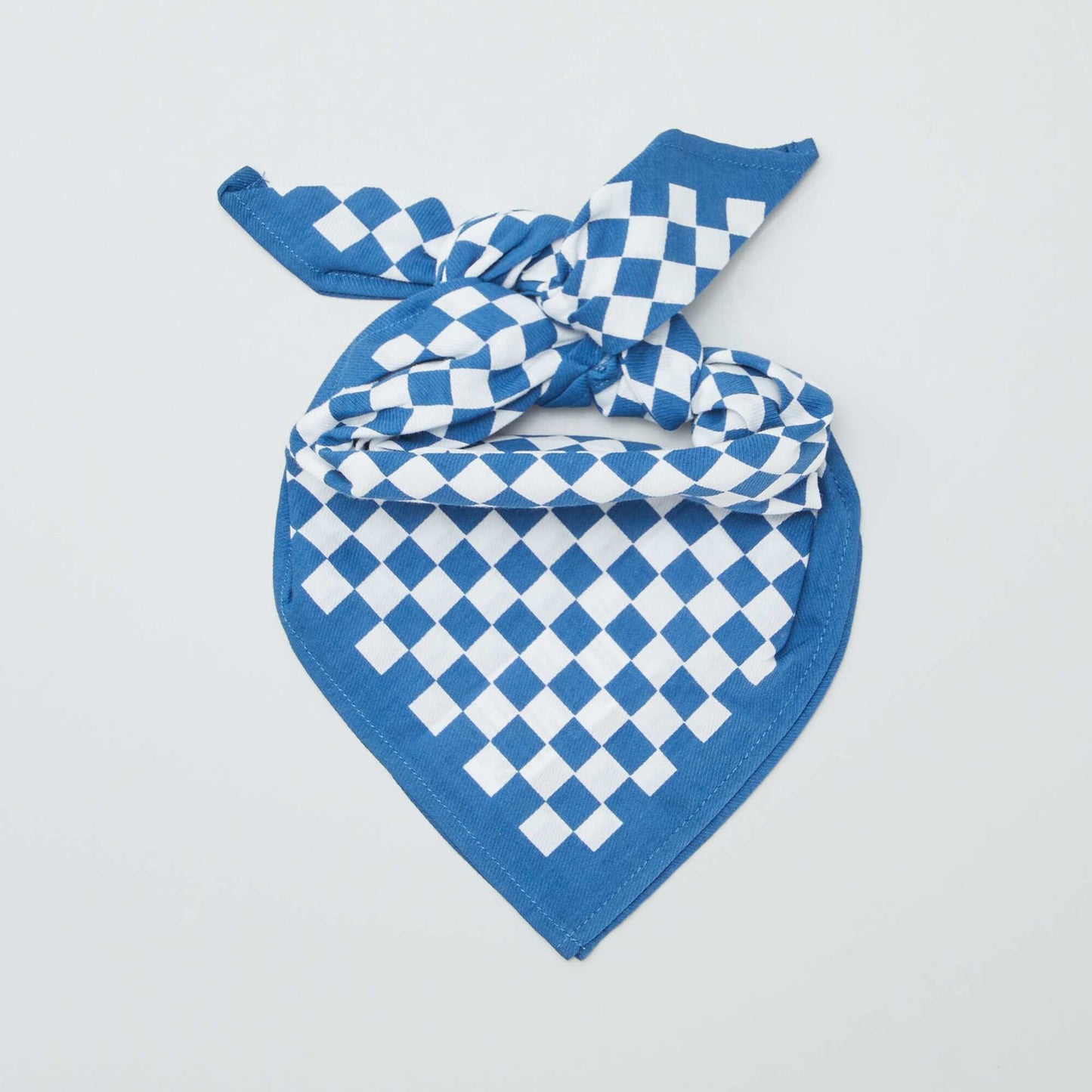 Chequerboard print floaty scarf BLUE