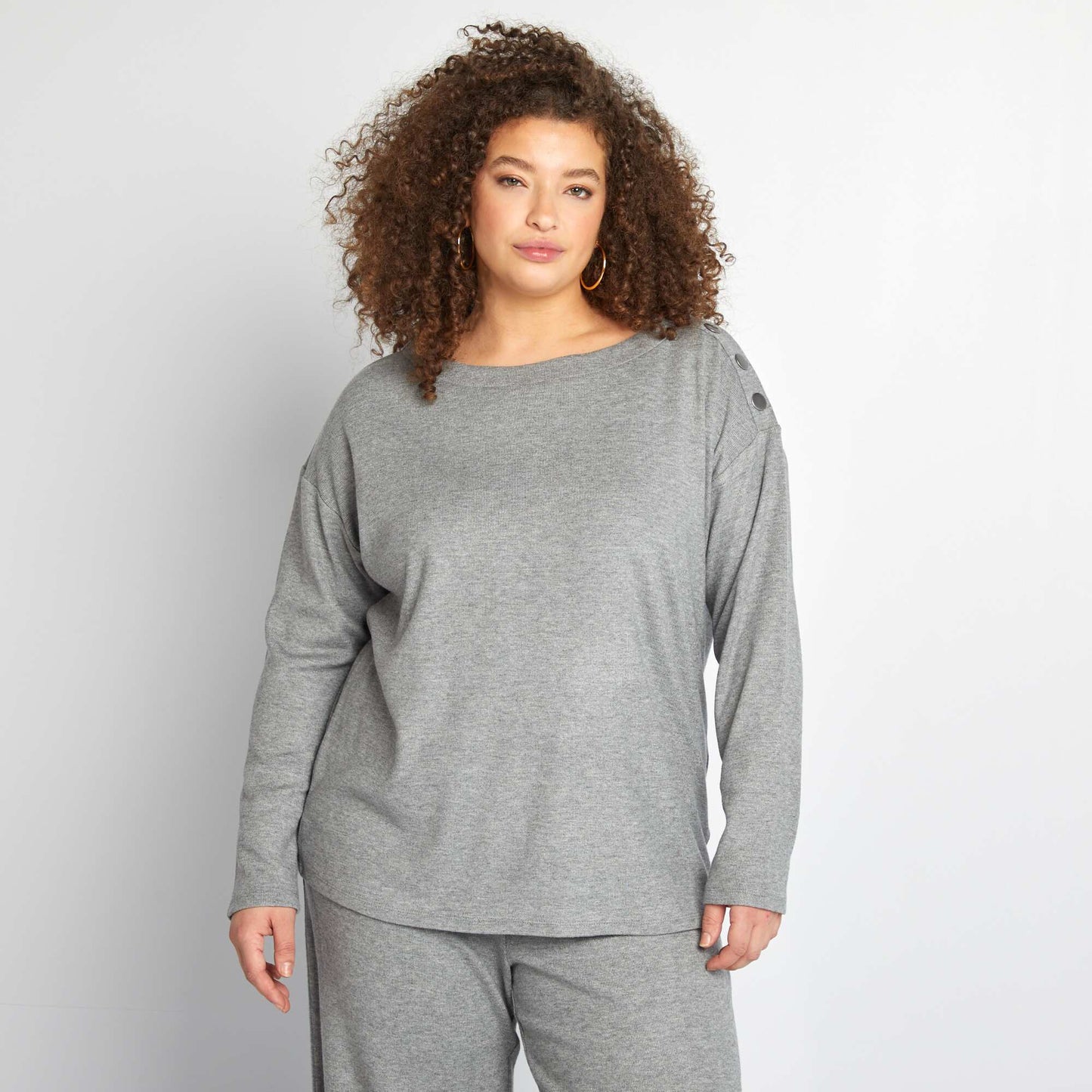 Soft knit T-shirt GREY