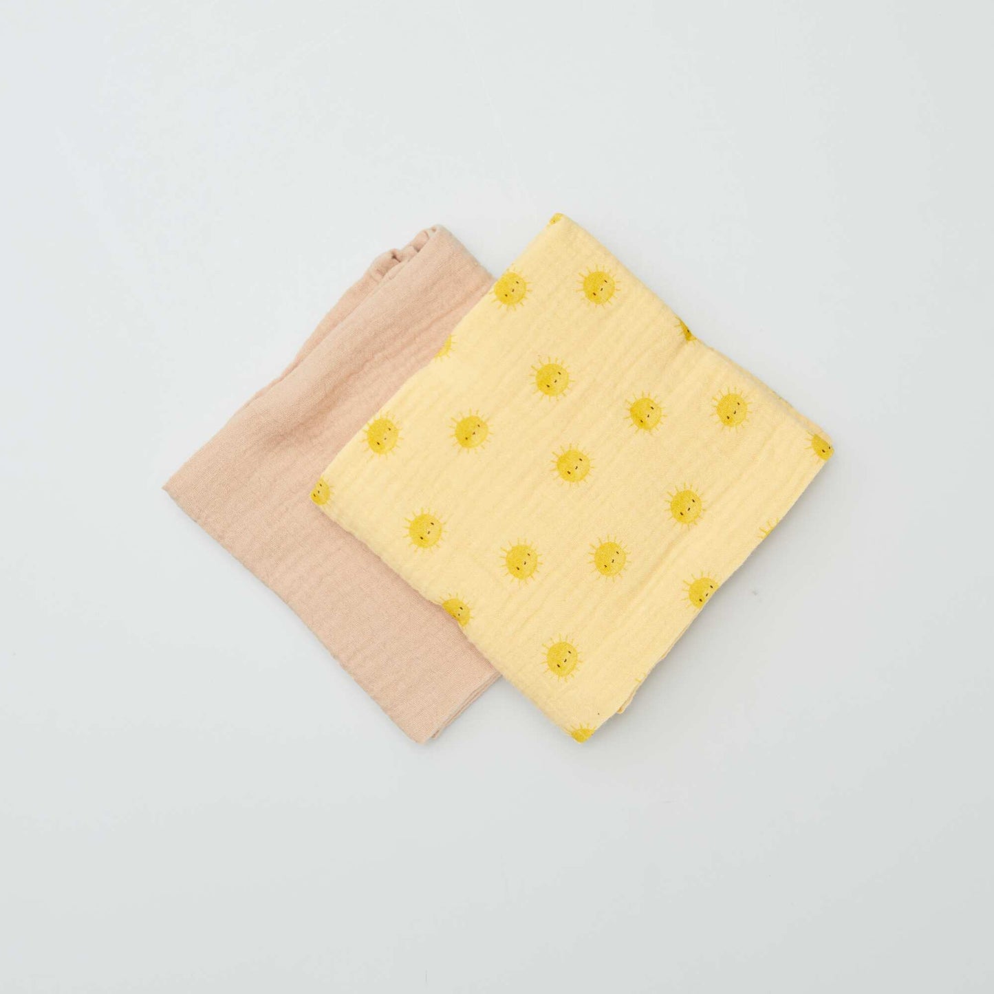 Pack of 2 cotton gauze squares YELLOW