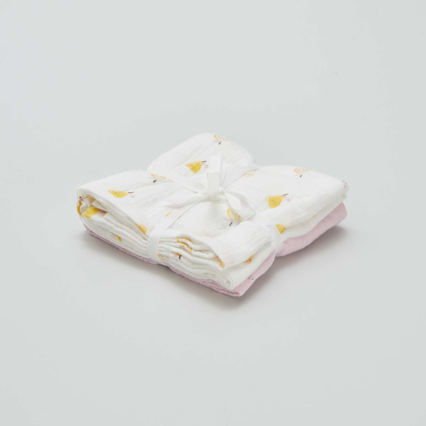 Pack of 2 cotton gauze squares WHITE