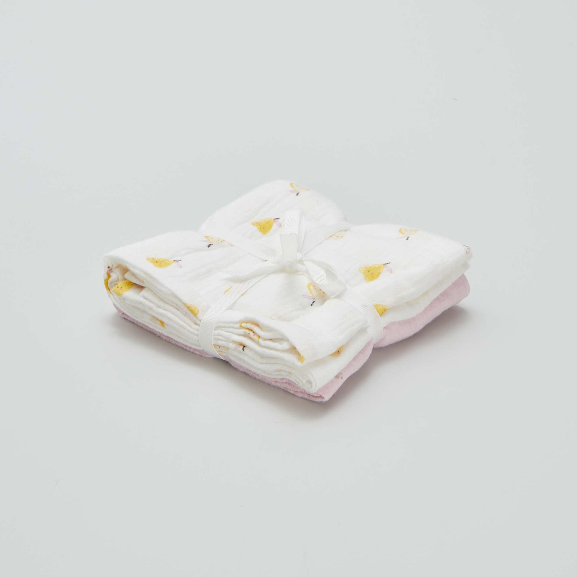 Pack of 2 cotton gauze squares WHITE