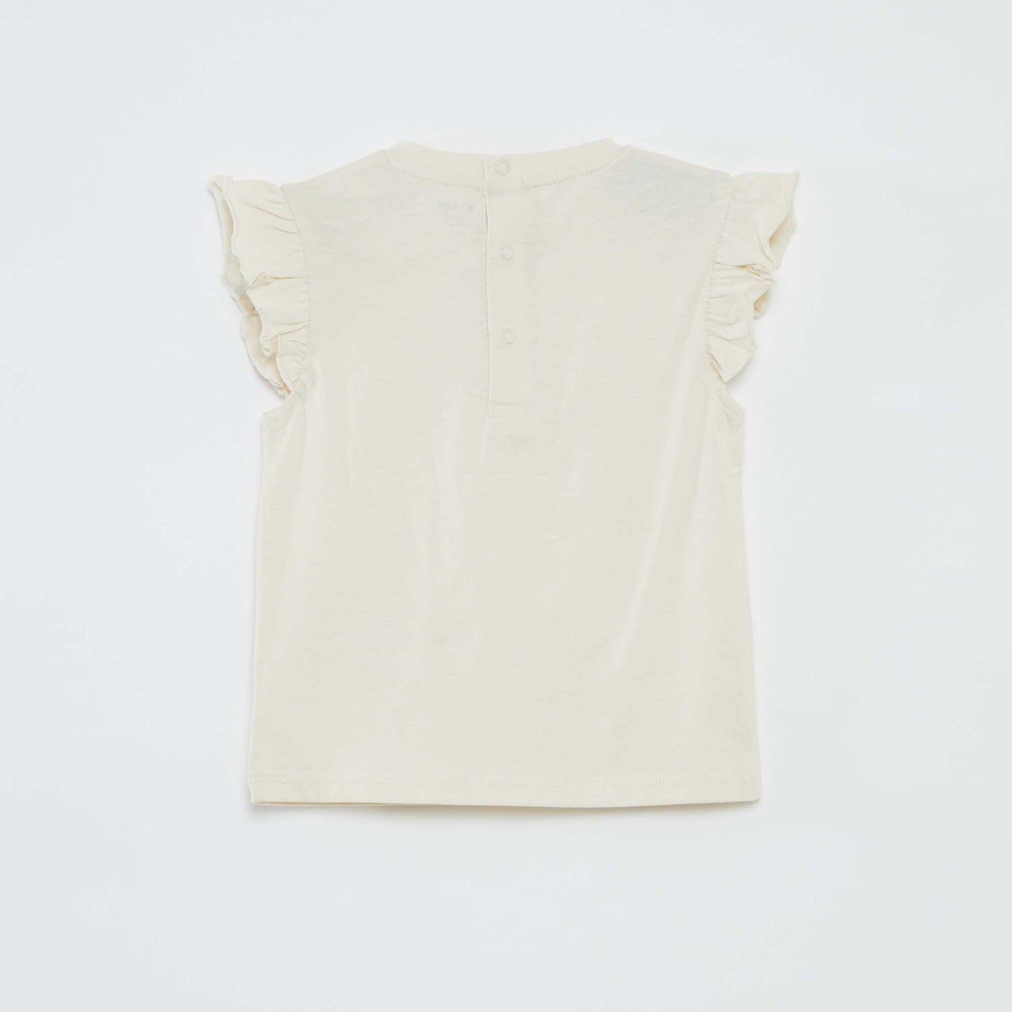 Jersey T-shirt with ruffled sleeves WHITE