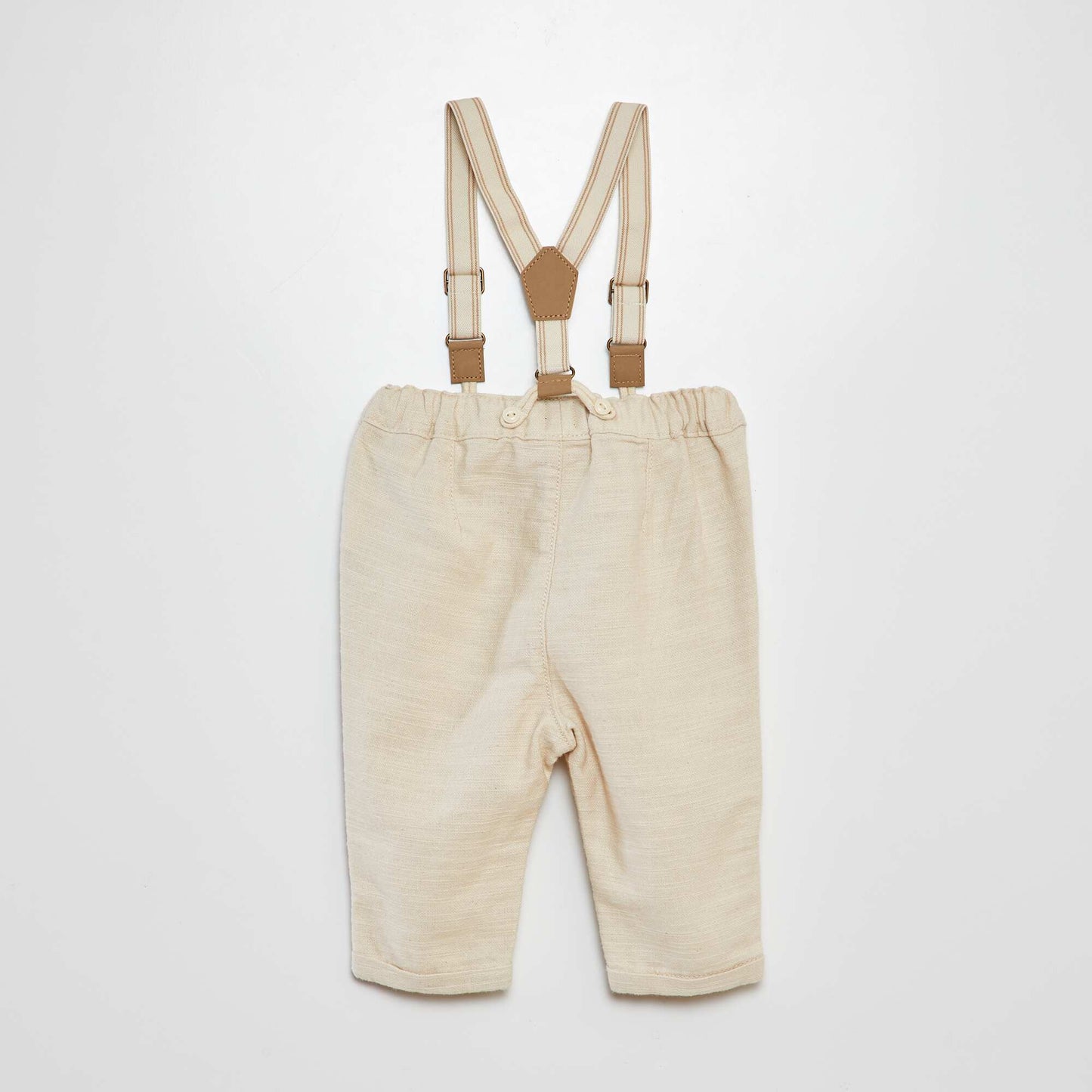 Chino-style trousers with detachable braces WHITE