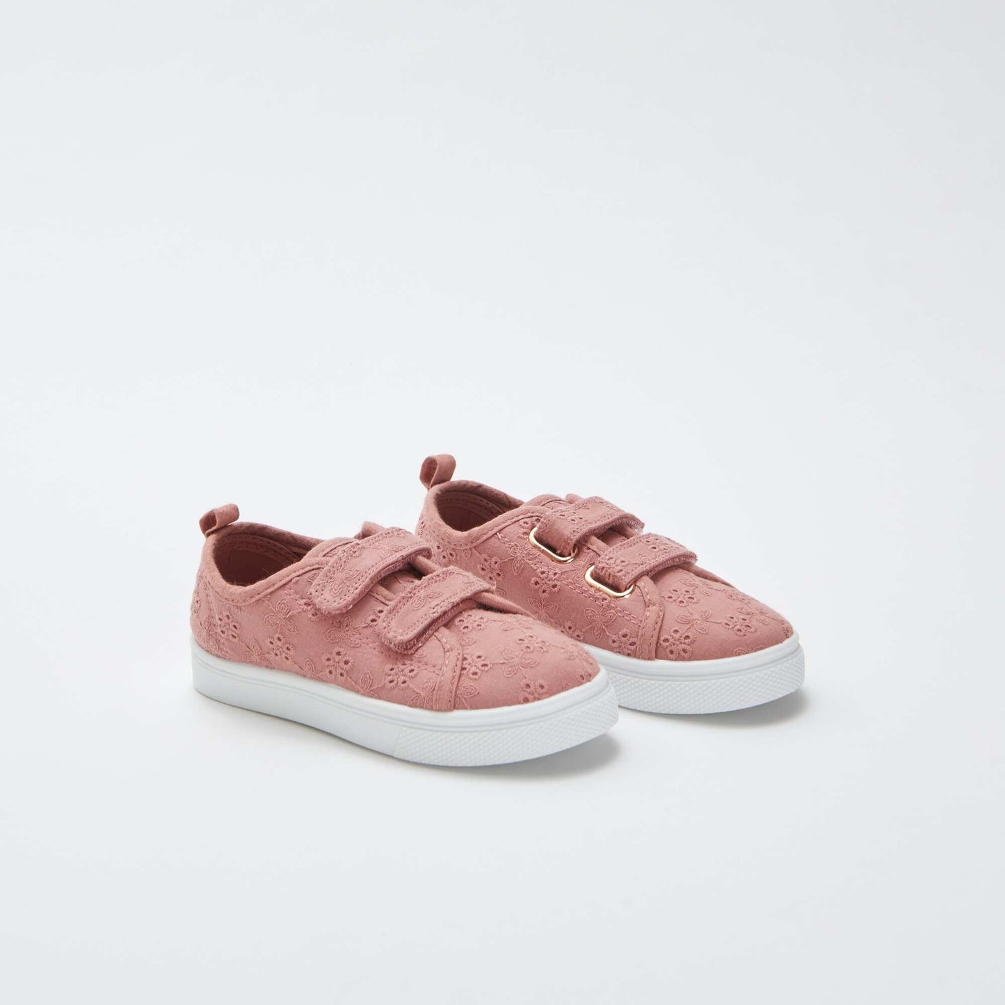 Velcro trainers with embroidery BEIGE