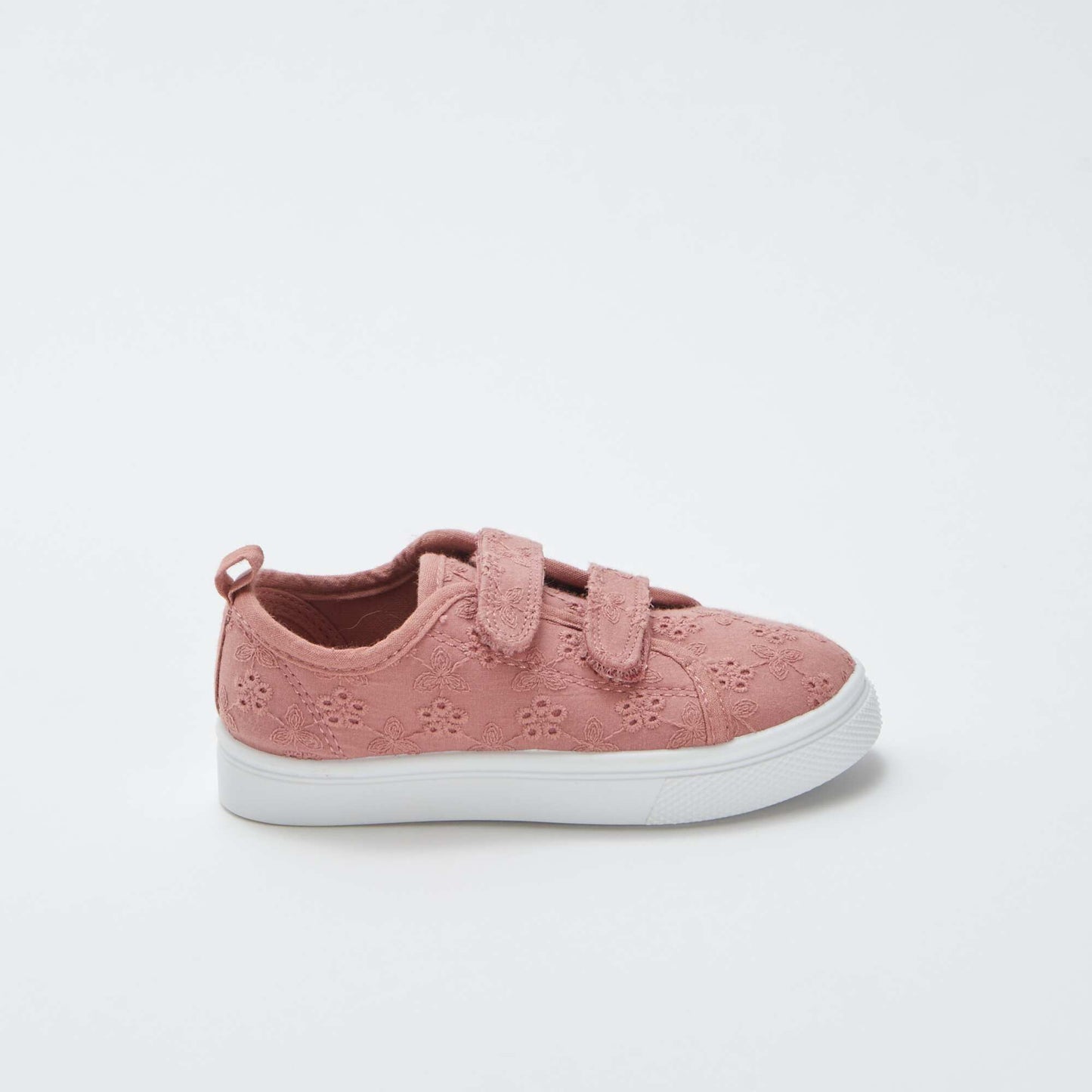 Velcro trainers with embroidery BEIGE