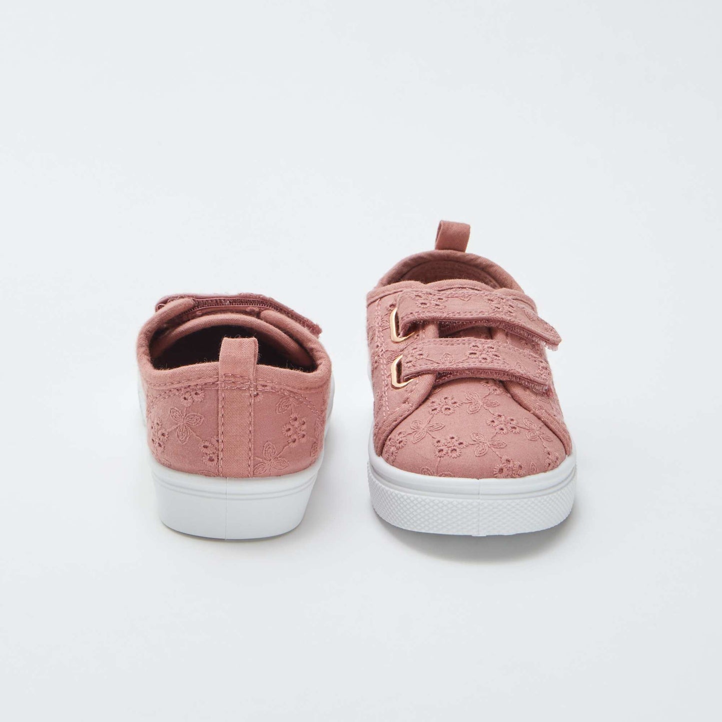 Velcro trainers with embroidery BEIGE