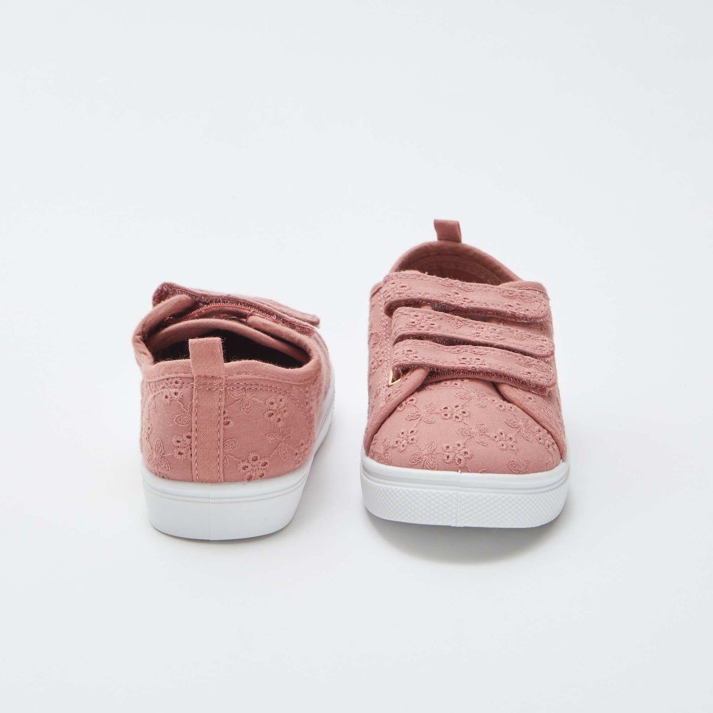 Velcro trainers with embroidery BEIGE