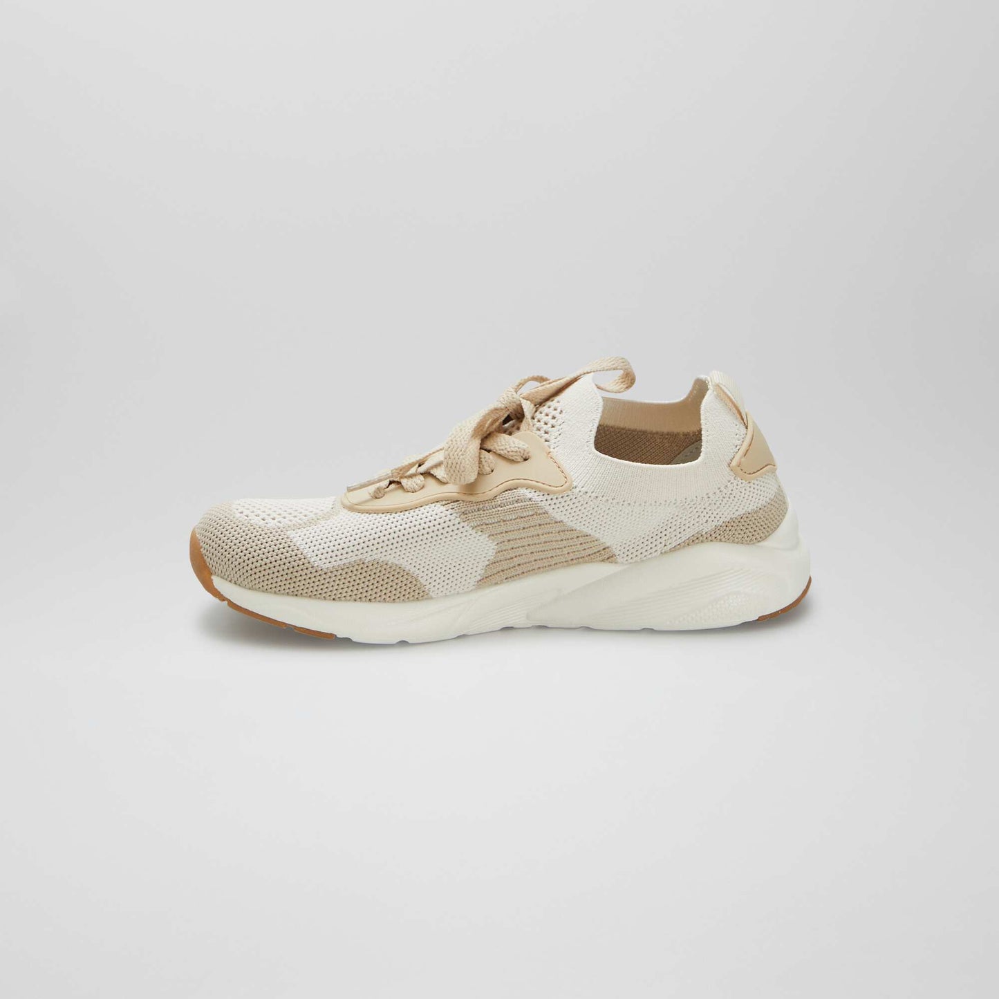 Two-tone mesh trainers BEIGE