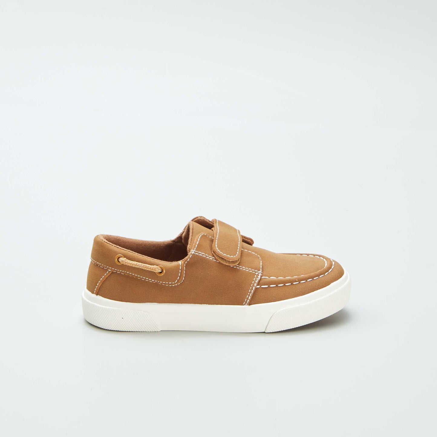 Hook and loop deck-style trainers BROWN