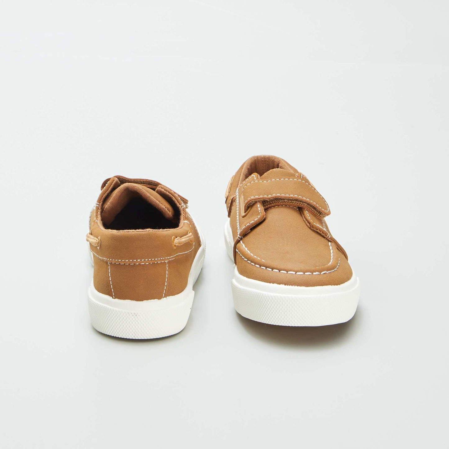 Hook and loop deck-style trainers BROWN