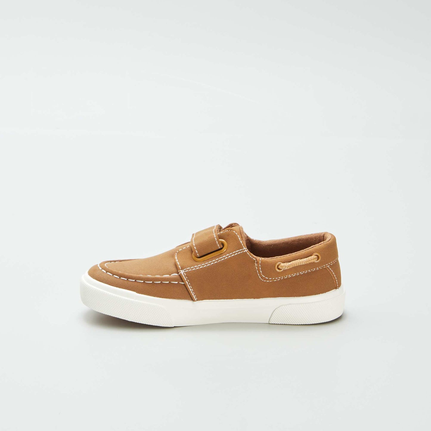 Hook and loop deck-style trainers BROWN