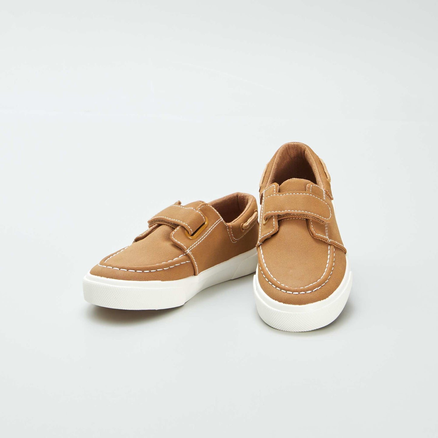 Hook and loop deck-style trainers BROWN