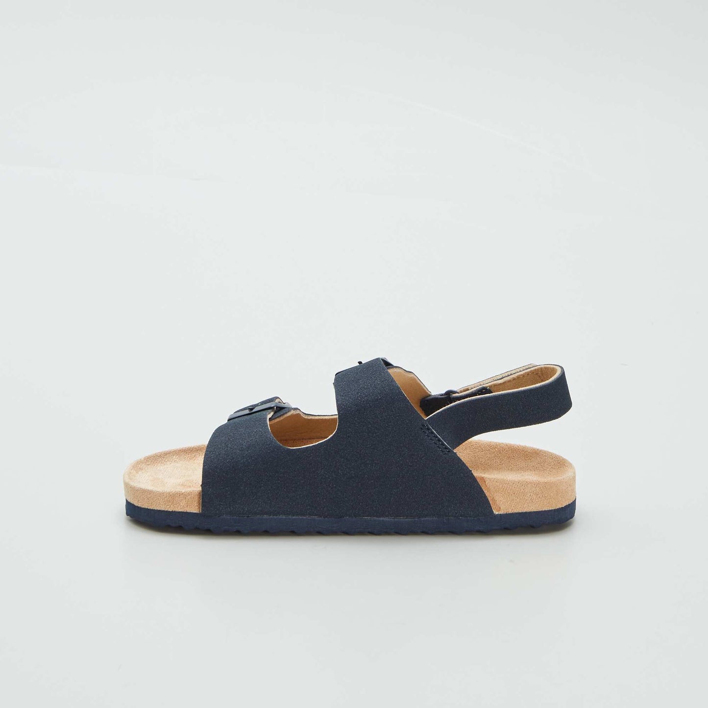 Suedette mules with hook-and-loop fastening BLUE