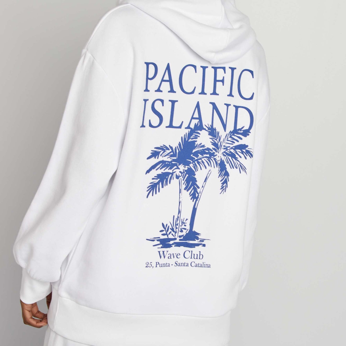 USA sweatshirt fabric hoodie WHITE