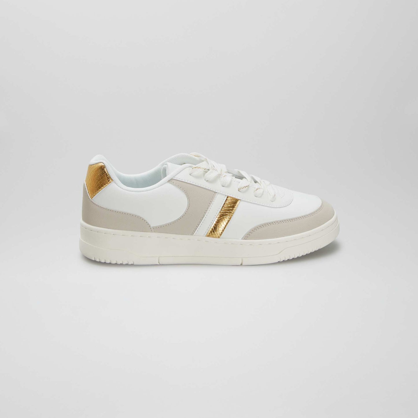 Low-top faux leather trainers WHITE