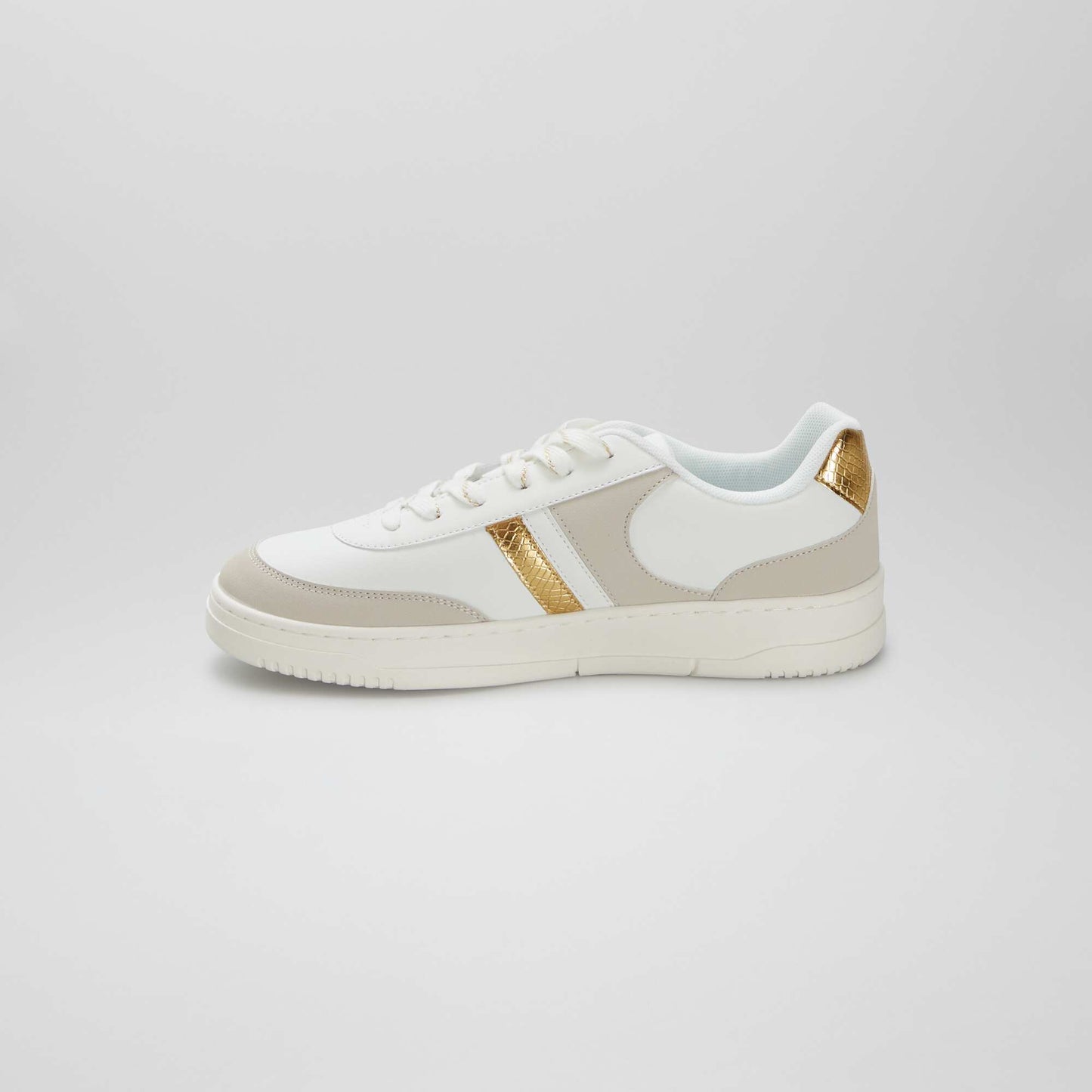 Low-top faux leather trainers WHITE