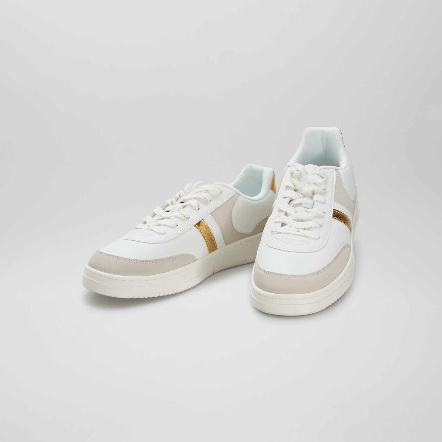 Low-top faux leather trainers WHITE