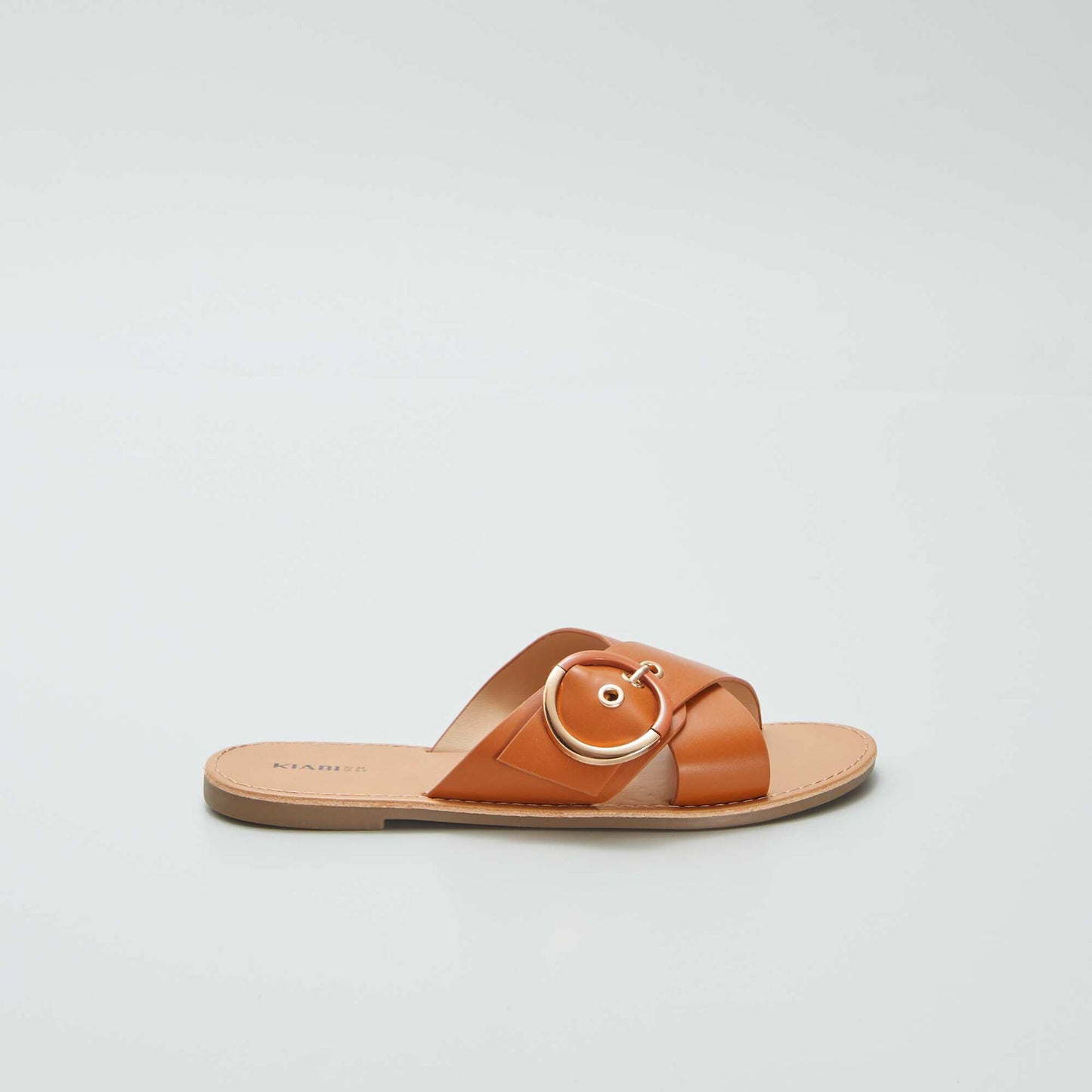 Sandals with crossover straps BROWN