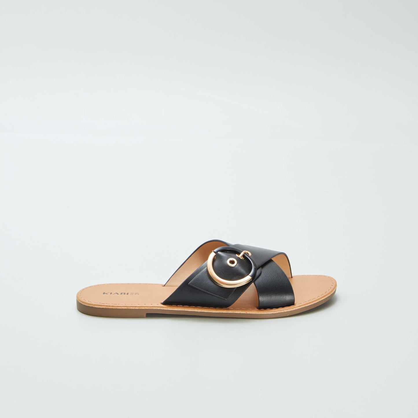 Sandals with crossover straps BLACK