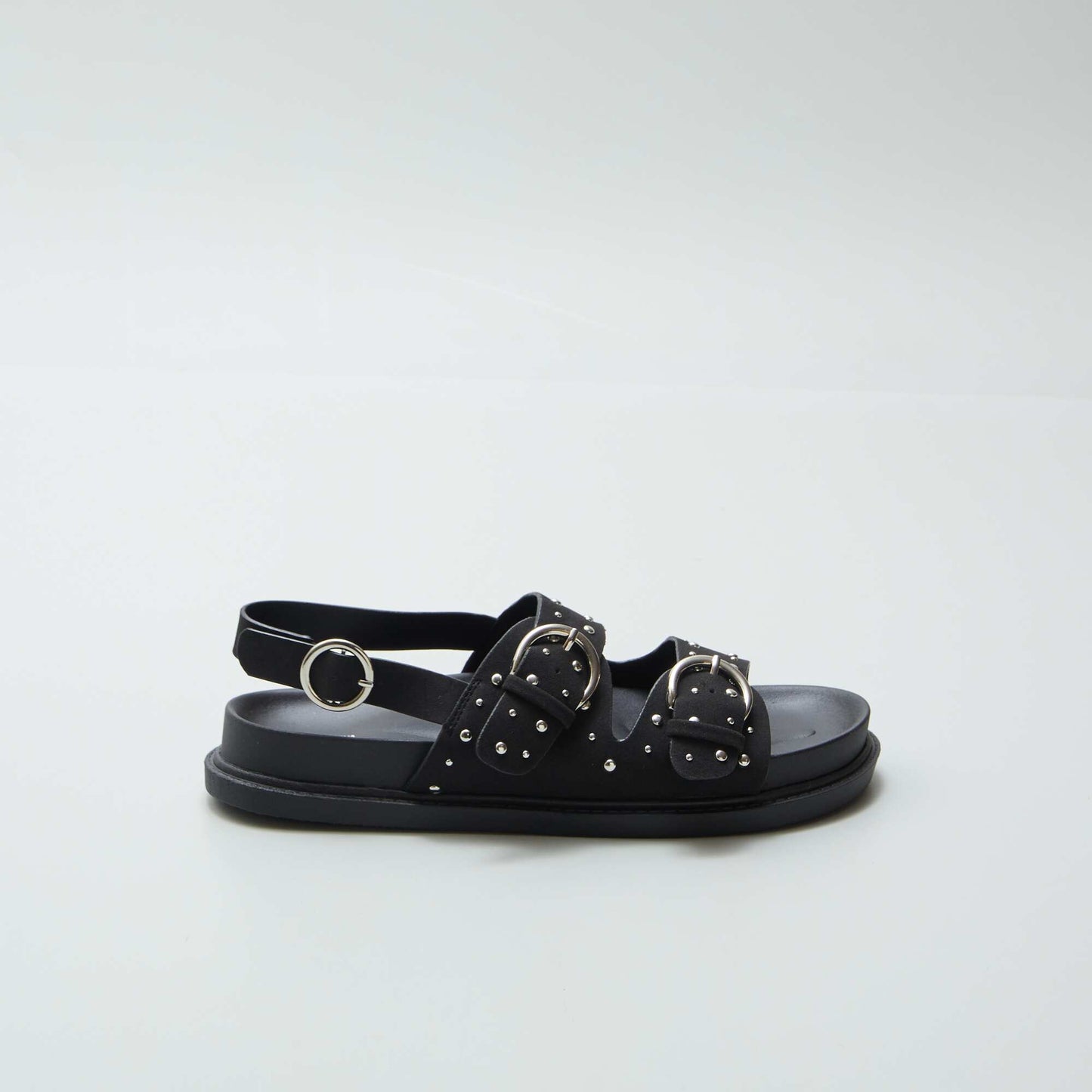 Sandals with studded straps BLACK