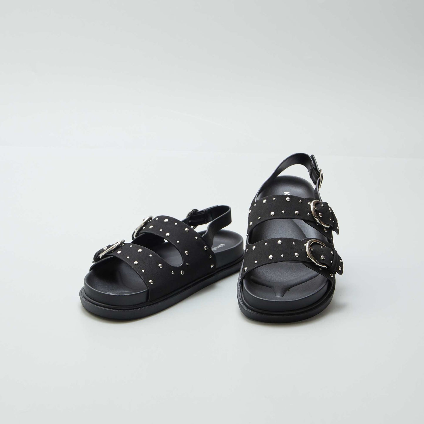 Sandals with studded straps BLACK