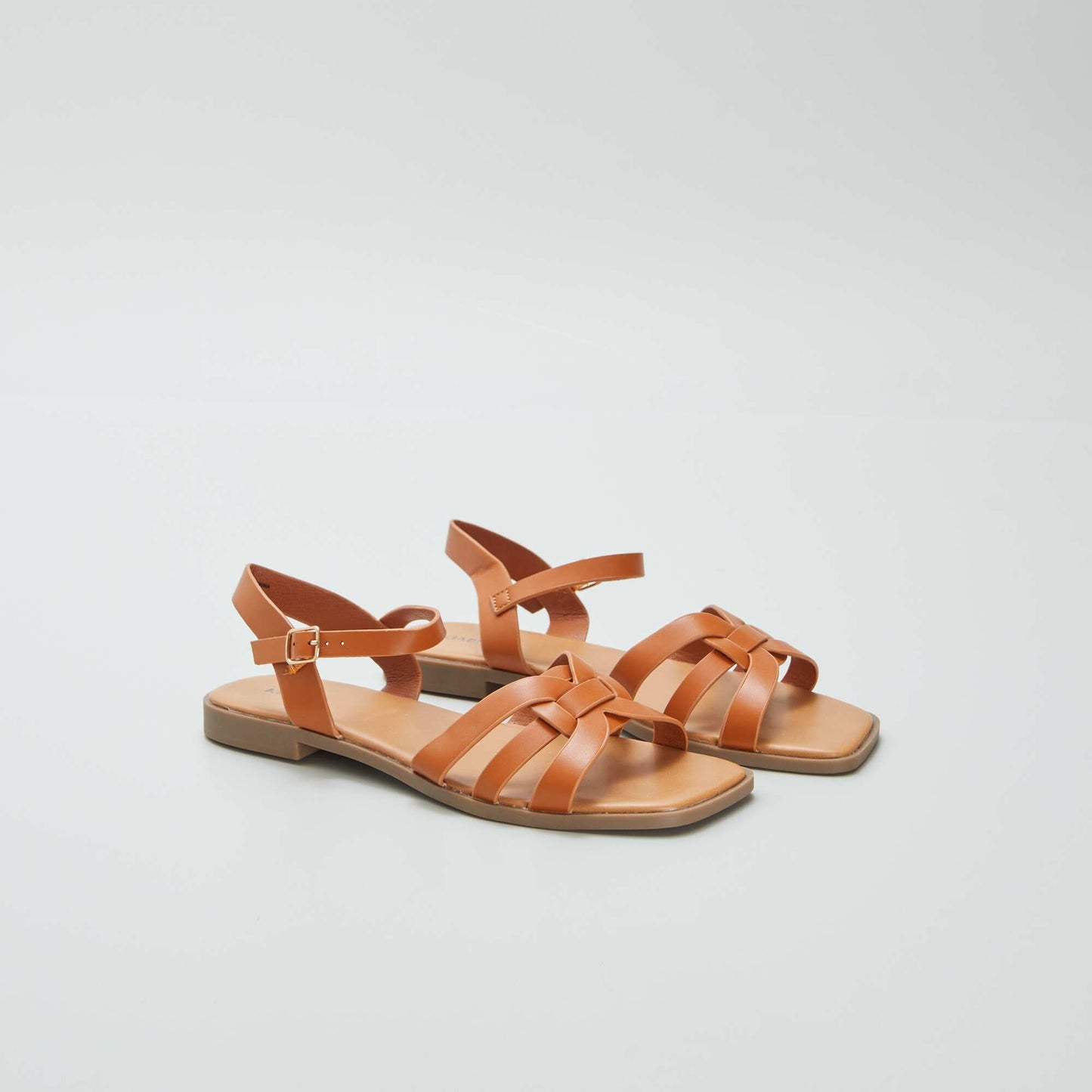 Sandals with buckled strap BROWN