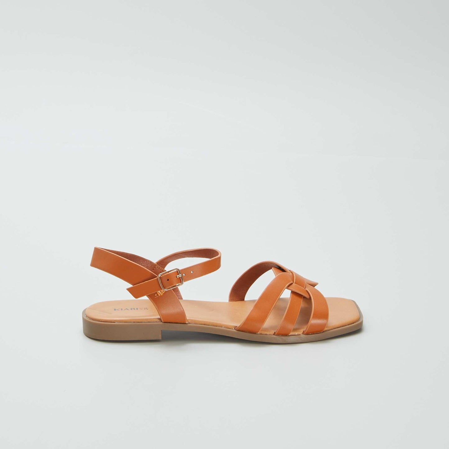 Sandals with buckled strap BROWN