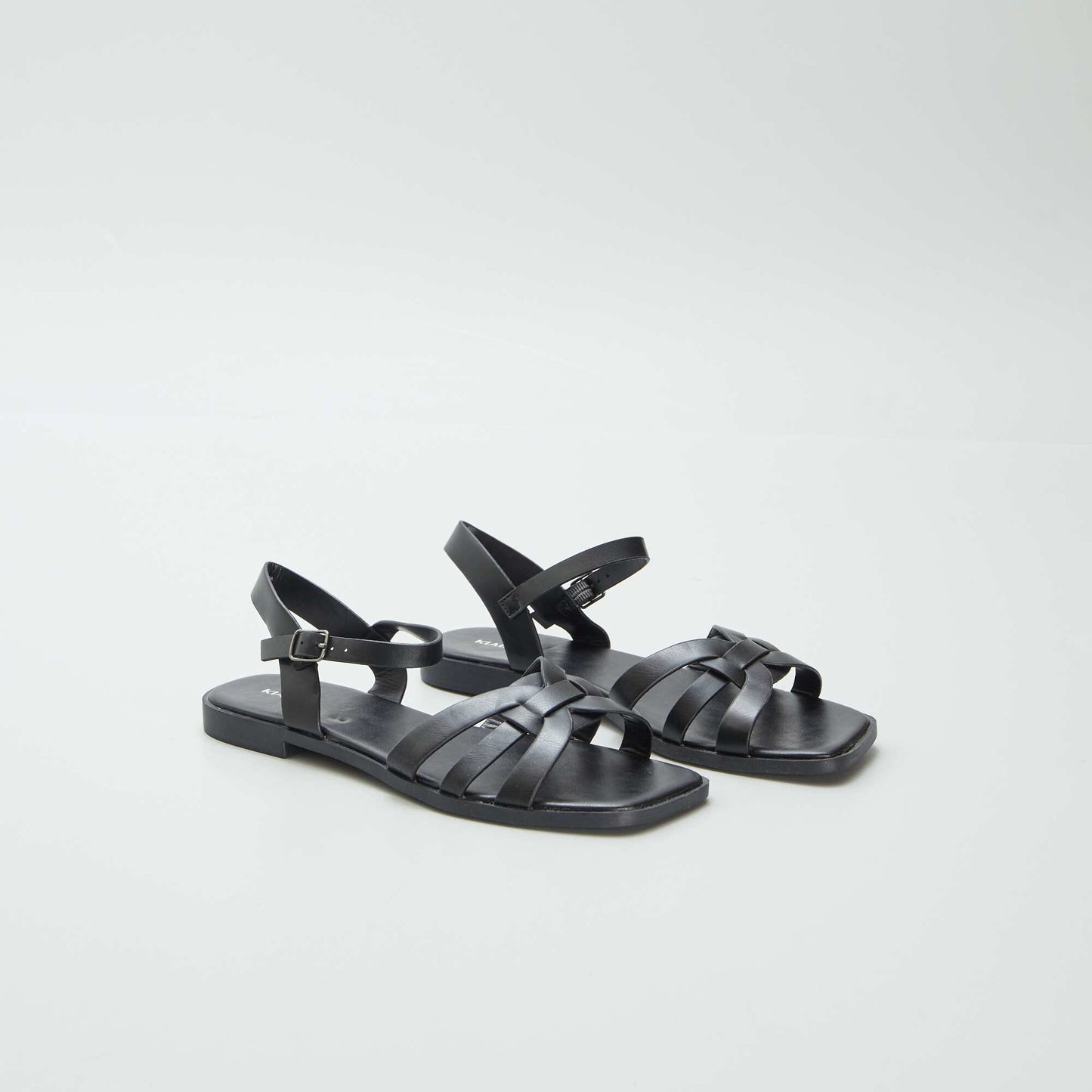 Sandals with buckled strap BLACK