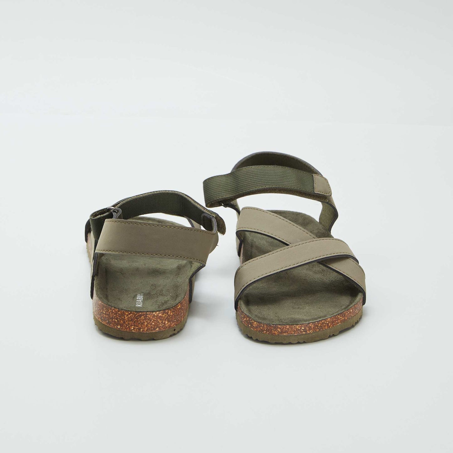 Sandals with crossover straps KHAKI