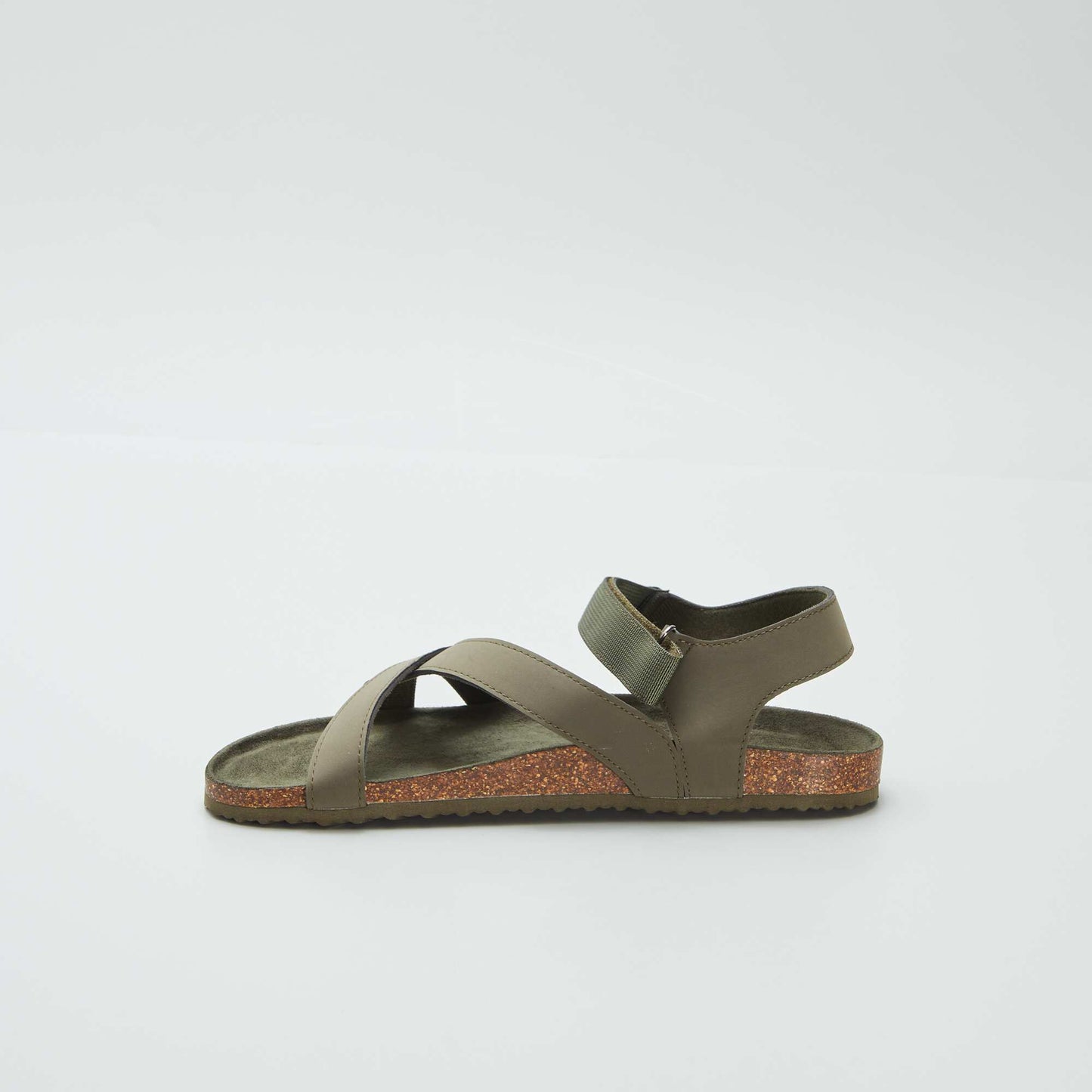 Sandals with crossover straps KHAKI