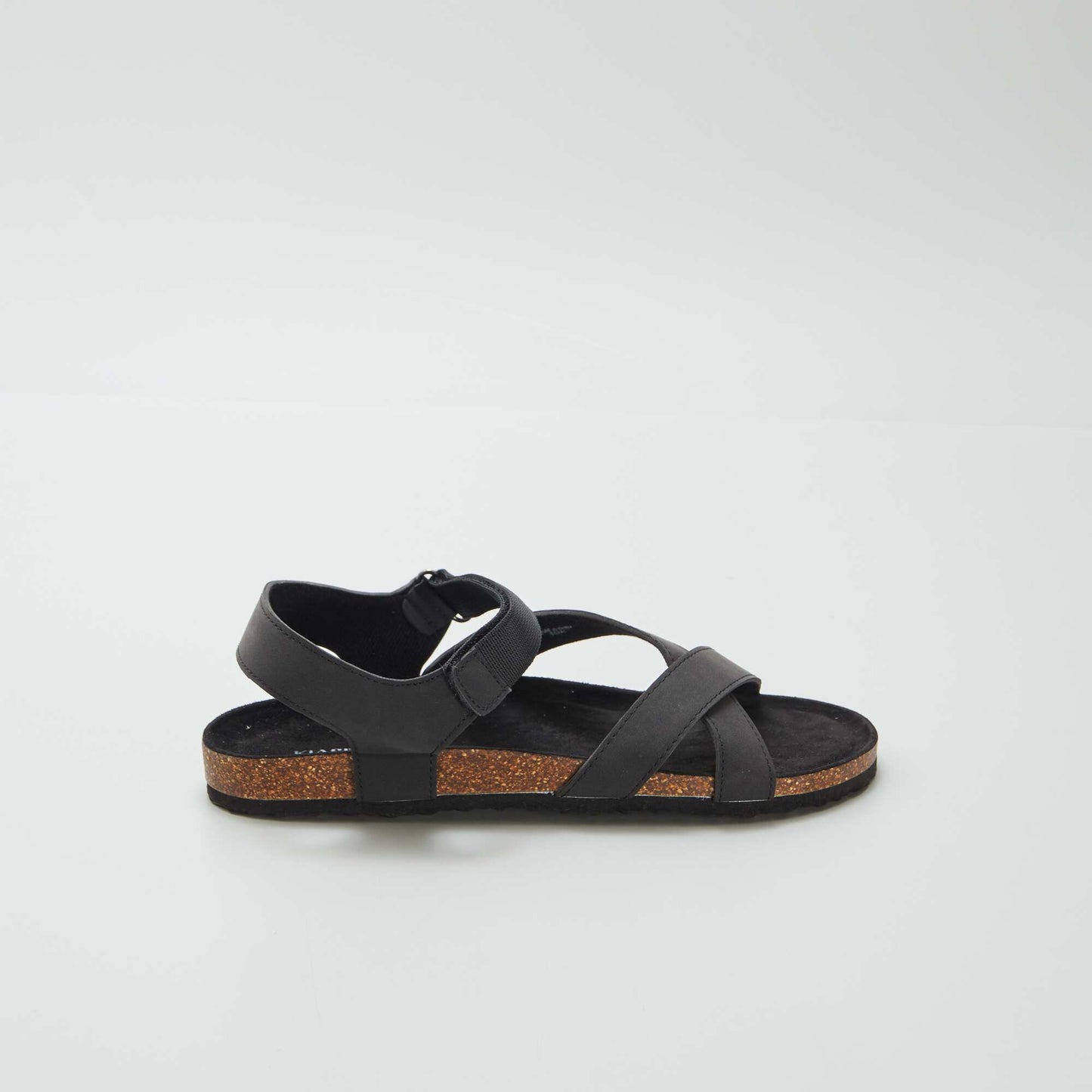 Sandals with crossover straps BLACK